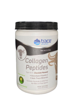 Trace minerals, Коллаген (I и III типа) + витамин С + минералы, со вкусом шоколада, порошок, 286 г