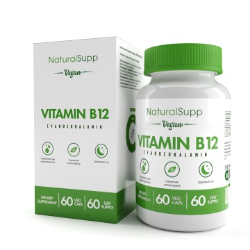 NaturalSupp, Витамин B12 (цианокобаламин), капсулы, 60 шт.