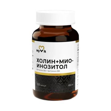 MyVit, Холин + Мио-Инозитол, капсулы, 120 шт.